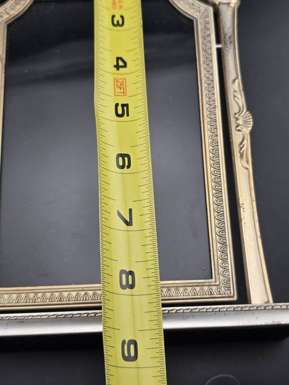 Vintage Victorian Metal Swing Picture Frame Ornate Rose Design - 8" x 5" READ - Picture 7 of 15